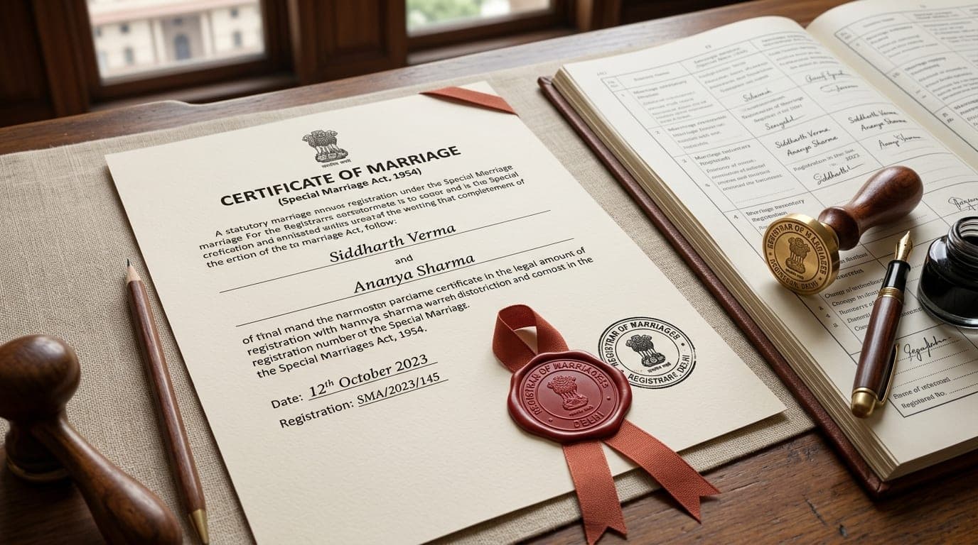 Special Marriage Act Statutory Registration & Official Registrar Solemnization